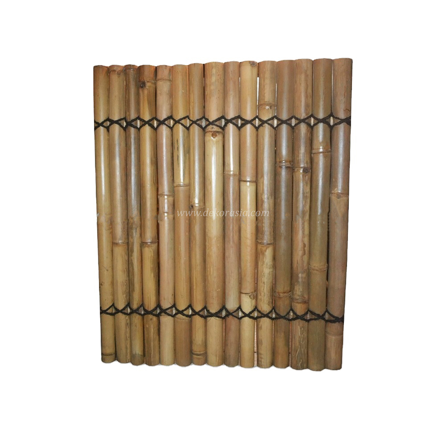 Bamboo Border Natural bamboo fence 2 back slats black coco rope